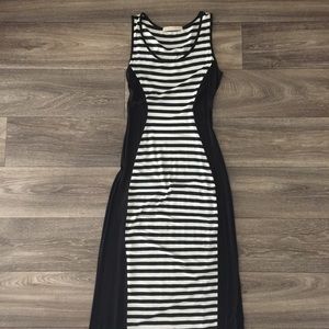 Black and white illusion maxi dress